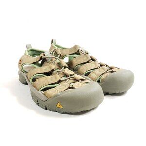 Keen Womens Size 9 Waterproof Hiking Fishermans Sandals Tan & Green